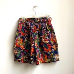 Vintage Tropical Nautica High Waisted Cotton Shorts